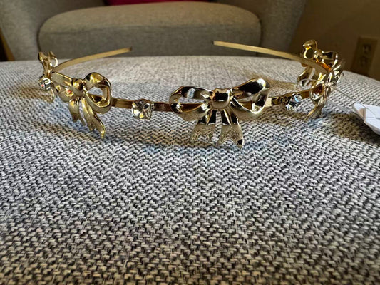 Headband with bow and crystal