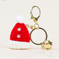 Ornaments-Christmas hat weave glove bell  bag charm keychain -BCK1005
