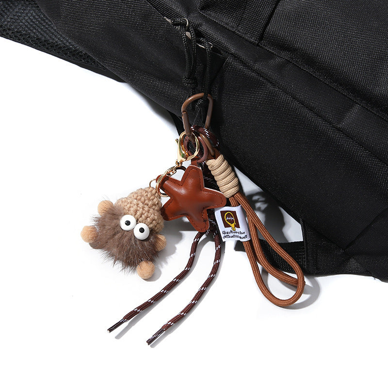 Ornaments-pompom star fur doll keychain -BCK1001