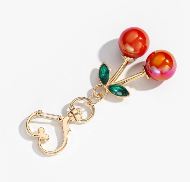 Ornaments-Resin cherry heart hook keychain-BCK1003