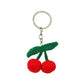 Oranments- Hand-knitted woolen fabric cherry bag charm keychain-BCK1044
