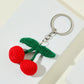 Oranments- Hand-knitted woolen fabric cherry bag charm keychain-BCK1044