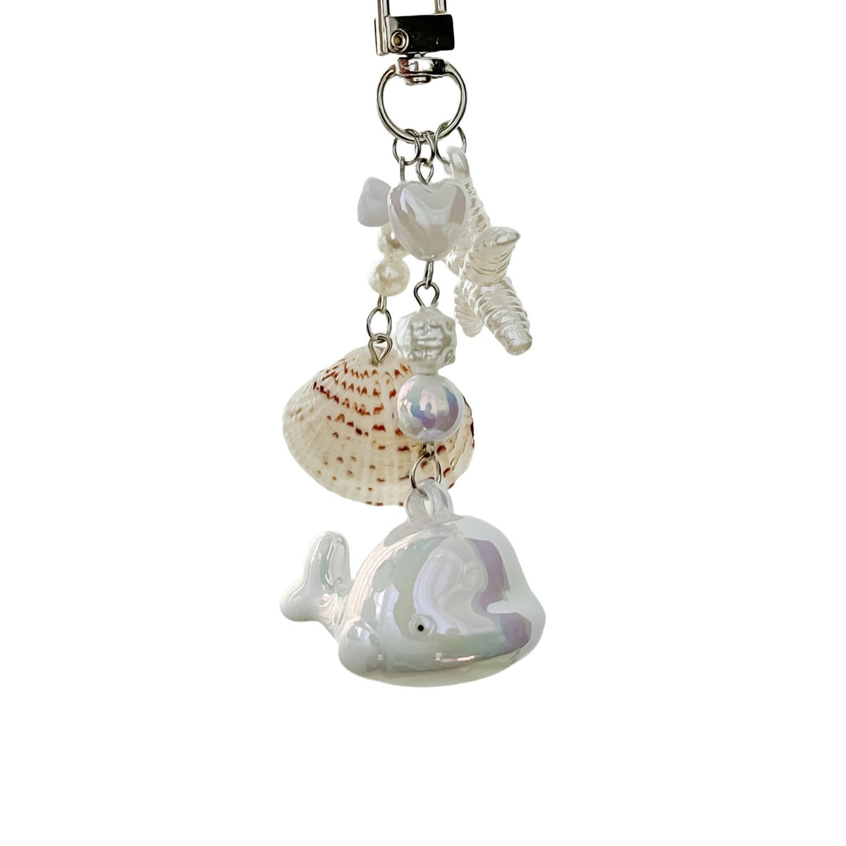 Oranments-ocean whale starfish natural shell bag charm keychain mobile phone chain pendant  -BCK1047