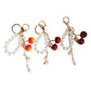 Oranments- cherry pearl acrylic  bag charm keychain-BCK1043