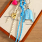 Oranments-Blue shirt  heart hook charm woven rope keychian-BCK1009
