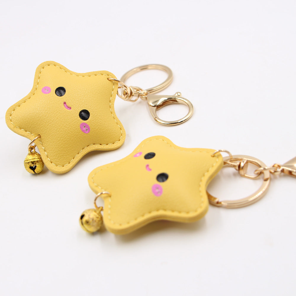 Oranments-emoji expression yellow star bag charm keychian-BCK1012