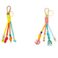 Oranments- woven beads coloful knotted cord bag charm keychain-BCK1046