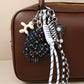Oranments-Handmade fabric heart-shaped balloon dog keychain -BCK1026