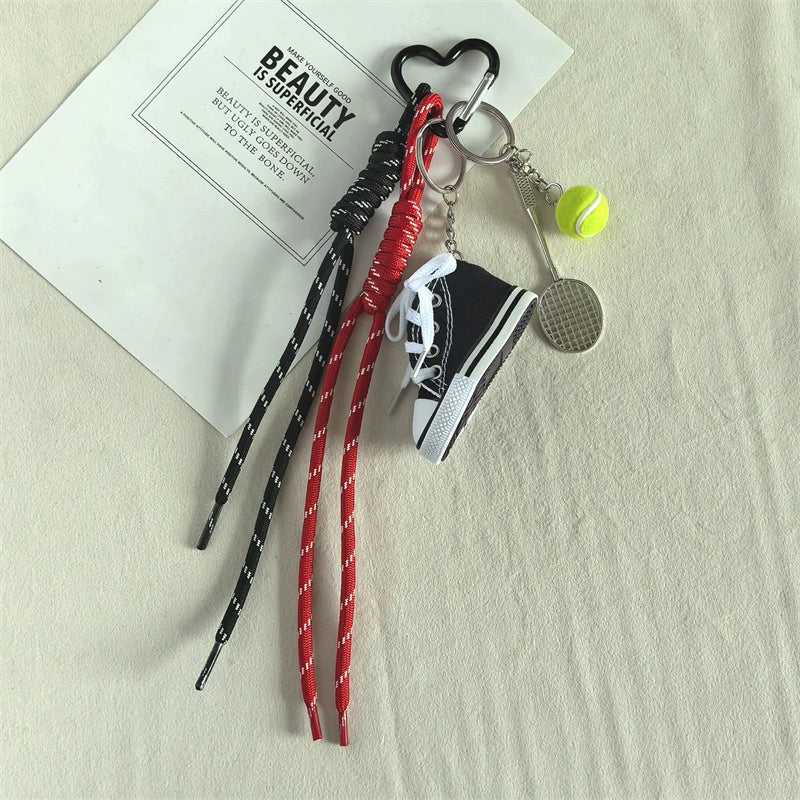 Oranments-shoes heart tennis racquet cord keychian-BCK1011