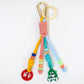 Oranments- woven beads coloful knotted cord bag charm keychain-BCK1046