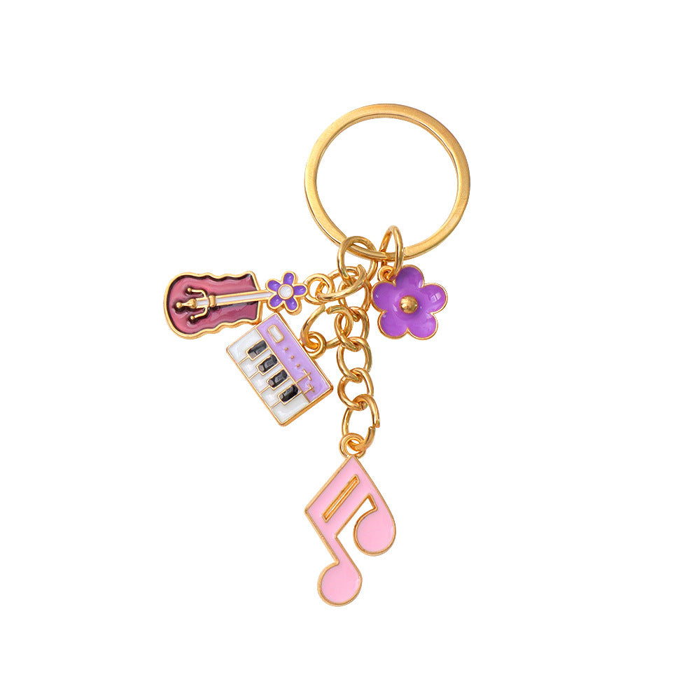 Oranments- Piano guitar alloy keychain fashionable music-BCK1033