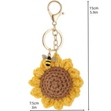 Ornaments-weave flower honeybee bag charm keychain-BCK1004