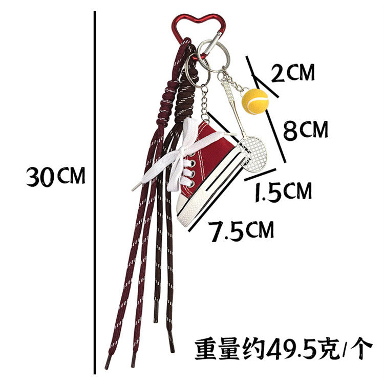 Oranments-shoes heart tennis racquet cord keychian-BCK1011