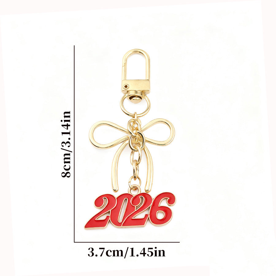 Oranments-New Year Festival Sweet Butterfly Knot 2026 Keychain -BCK1034