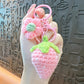 Oranments- Hand-knitted woolen strawberry flower bag charm keychain-BCK1042